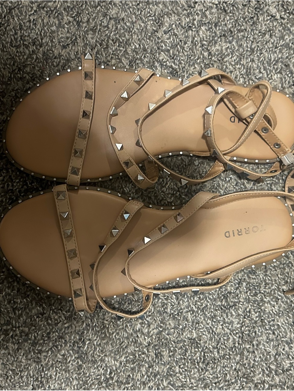 torrid Tan Studded Wrap-Around Flat Sandals